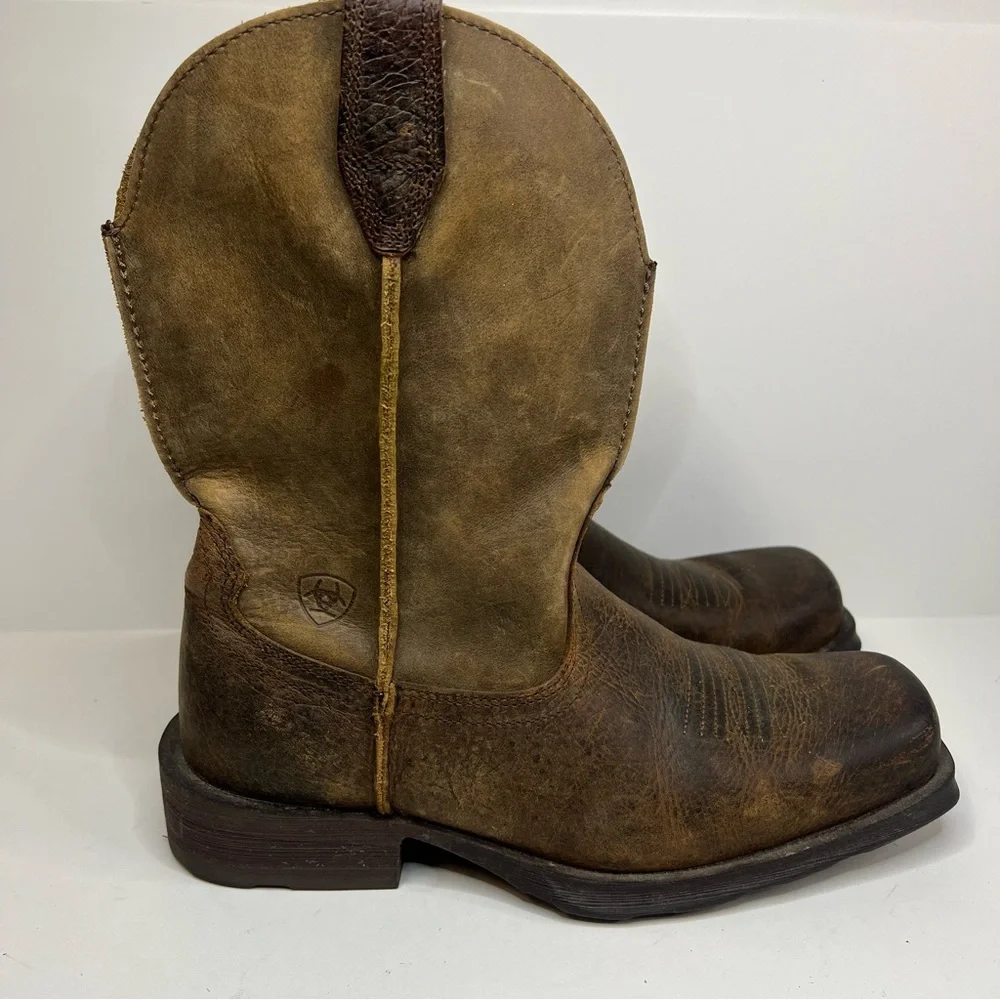 Ariat Brown Tan Leather Cowboy Boots